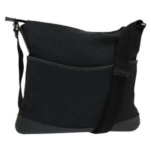 Authentic GUCCI GG Canvas Shoulder Bag Black Silver 145857
